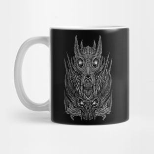 Skull red eyes 3 black and white Mug